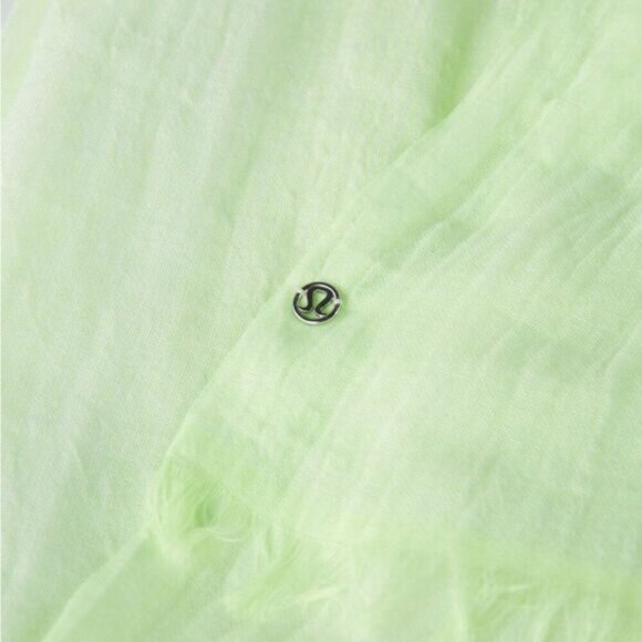 LULULEMON \ Warrior Scarf Gauze Two Tone Dip-Dye Large Wrap Green & White Flawed - Picture 6 of 16